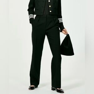 J. Crew Black Wide-Leg Trousers